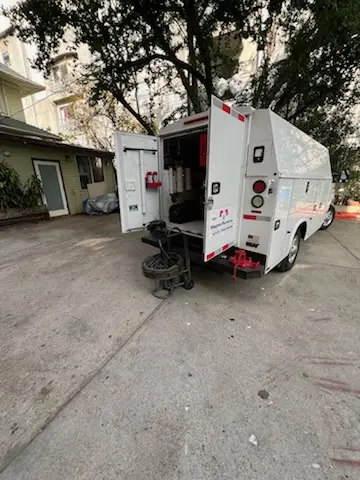 Magnet Plumbing service vehicle on-site for Water Heater Repair in Palm Beach Farm